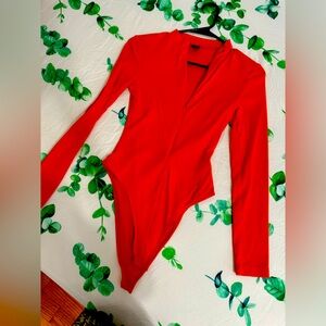 Orange/Red stretchy bodysuit
